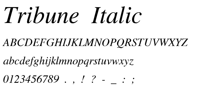 Tribune Italic font